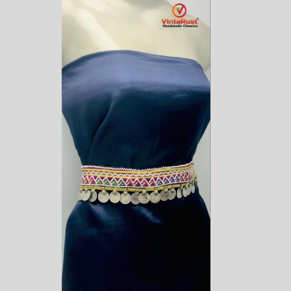 Handmade Tribal Coin Belt: Vintage Boho Belly Dance Belt main image 5